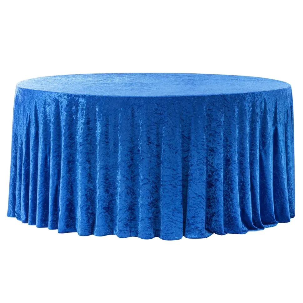 Velvet 120" Round Tablecloth - Royal Blue