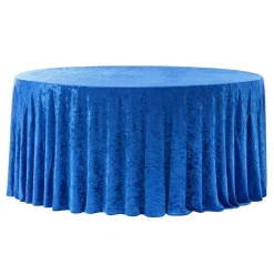 Velvet 132" Round Tablecloth - Royal Blue