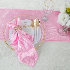 Velvet Table Runner - Pink