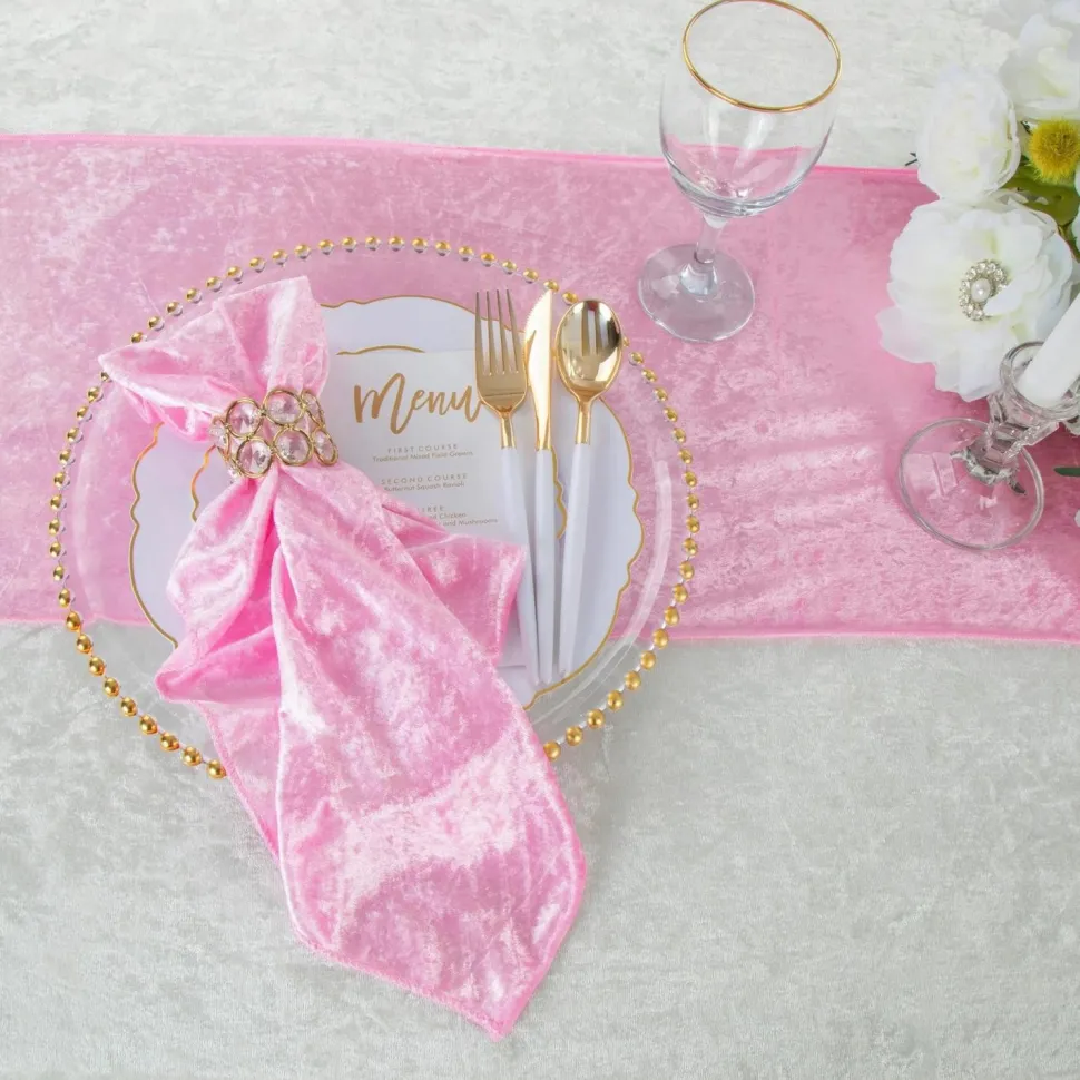 Velvet Table Runner - Pink