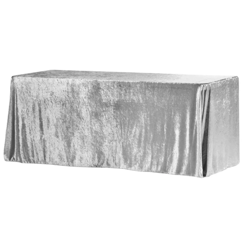 Velvet 90"x156" Rectangular Tablecloth - Silver