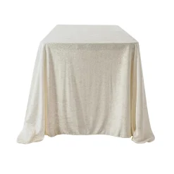 Velvet 90"x156" Rectangular Tablecloth - Ivory