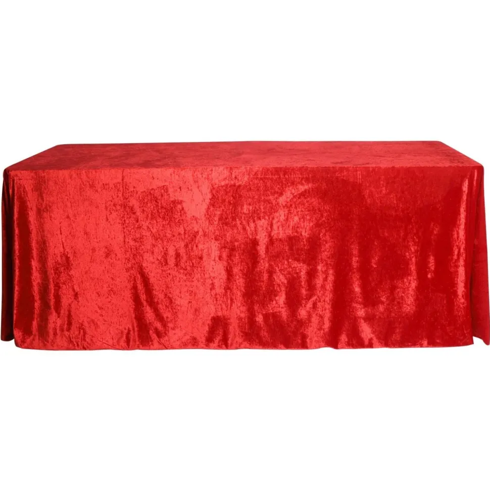 Velvet 90"x156" Rectangular Tablecloth - Red