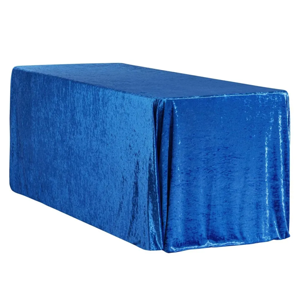 Velvet 90"x132" Rectangular Tablecloth - Royal Blue