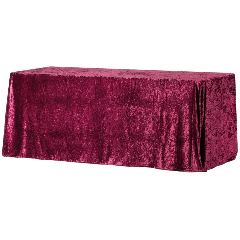 Velvet 90"x156" Rectangular Tablecloth - Magenta