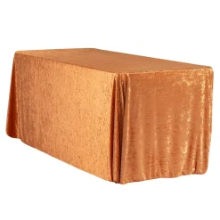 Velvet 90"x132" Rectangular Tablecloth - Rust