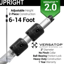 Versatop™ 2.0® - DELUXE-2 Panel Pipe and Drape Kit / Backdrop - 6-14 Feet Tall (Adjustable) Comes W/ 3 Piece Uprights for Maximum Height Adjustment