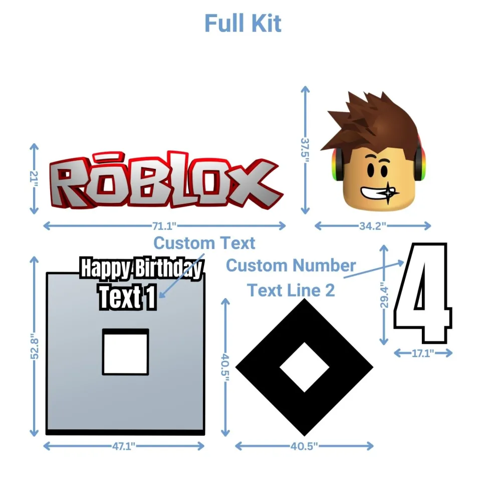 Video Games - Roblox Foam Core Birthday Backdrop Kit by PopScene™