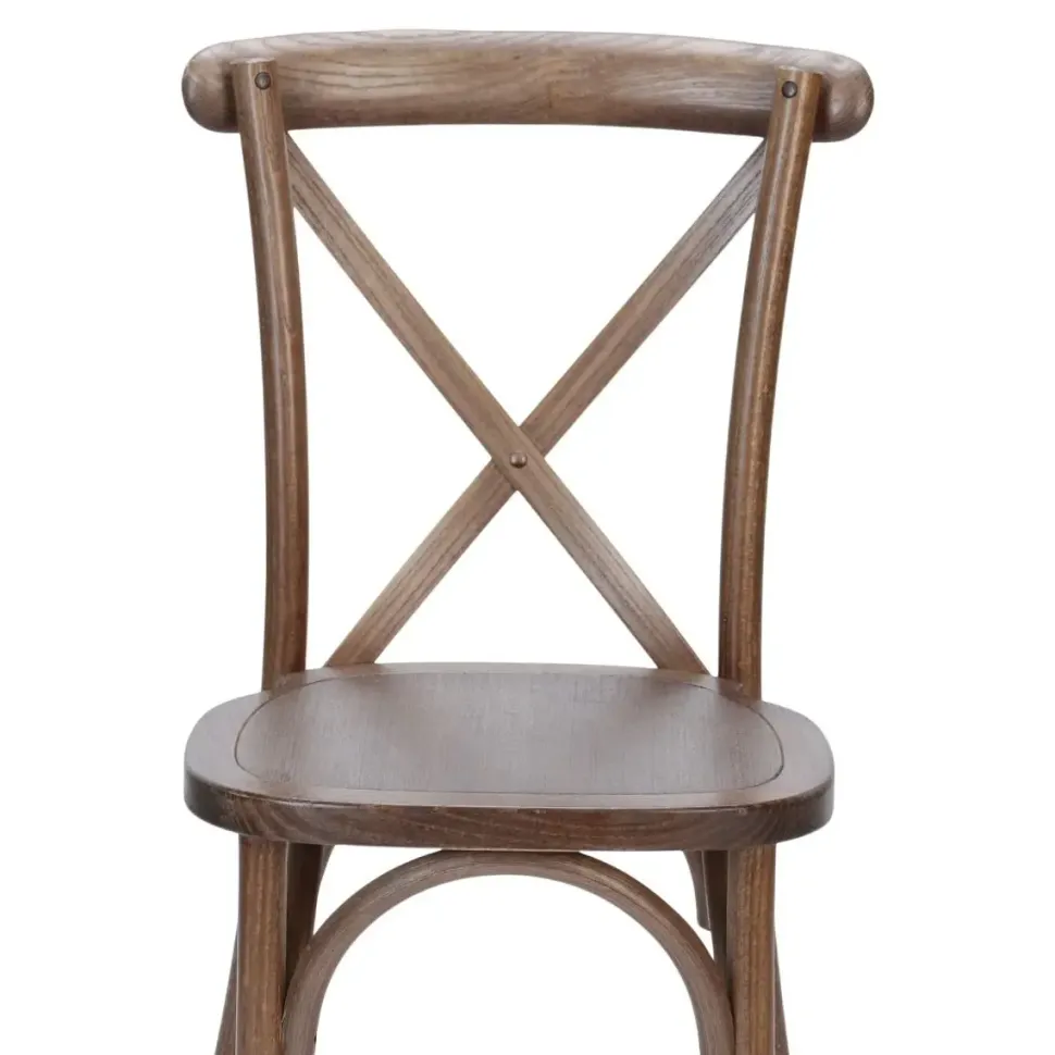 Vineyard Estate Cross Back Chair- Mark III - Dark Natural