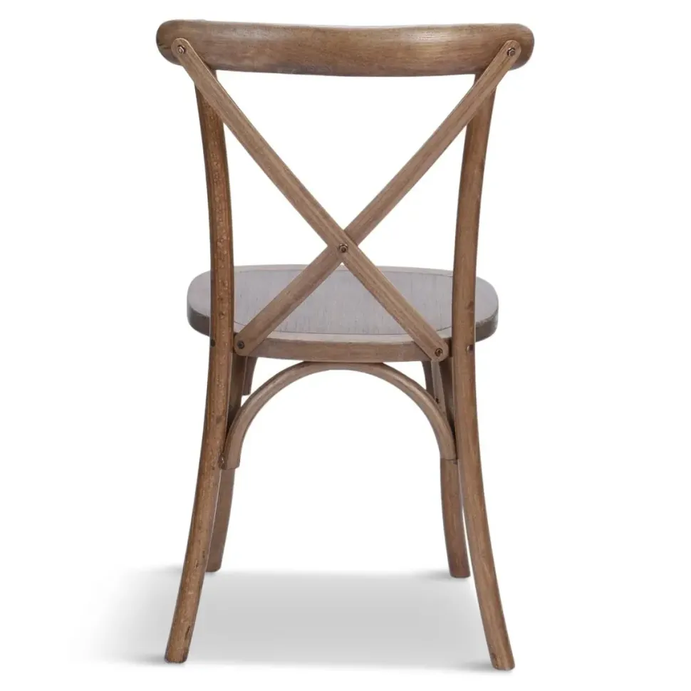 Vineyard Estate Cross Back Chair- Mark III - Dark Natural