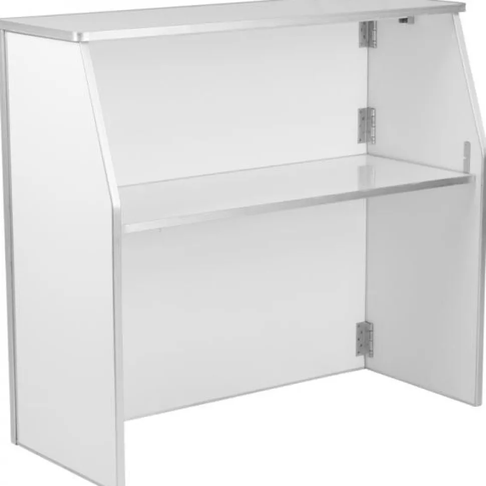 White Laminate Foldable Bar - 4'