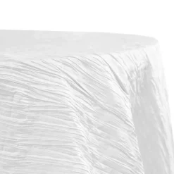 White Accordion Crushed Taffeta - Square/Round/Rectangular Table Topper/Overlay