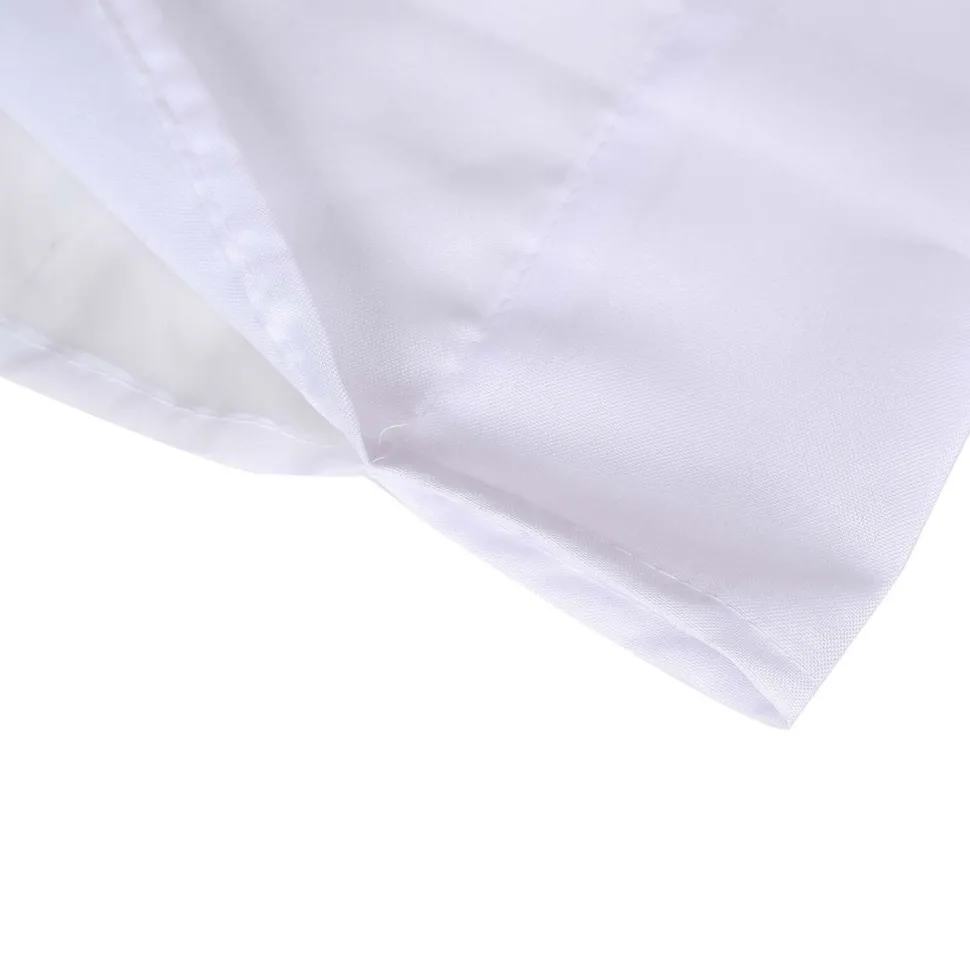 White Double Sheer Backdrop Drape – 10ft Height x 10ft Wide Chiffon & Polyester Dual Layer Event Divider Curtain with Rod Pockets