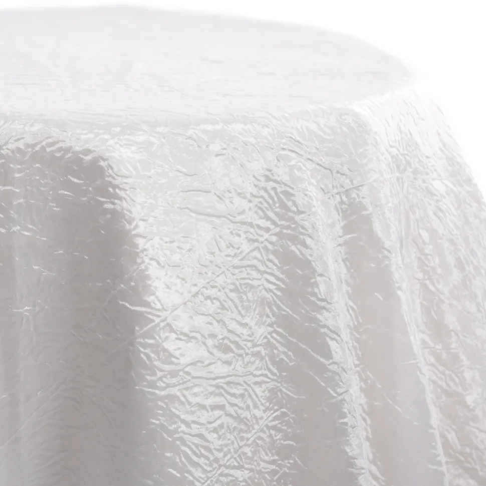 White - *FR* Crushed Tergalet Tablecloth by Eastern Mills - Many Size Options