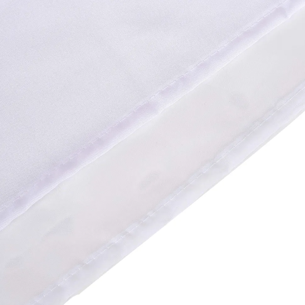 White Sheer Chiffon Valance Curtain – Curved Backdrop Swag Topper with Rod Pocket (4ft Wide x 4ft, 5ft, 6ft Height Options)