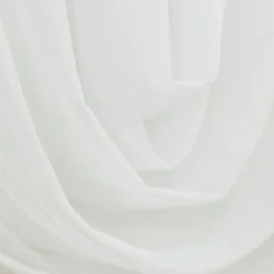 White Sheer Chiffon Valance Curtain – Curved Backdrop Swag Topper with Rod Pocket (4ft Wide x 4ft, 5ft, 6ft Height Options)