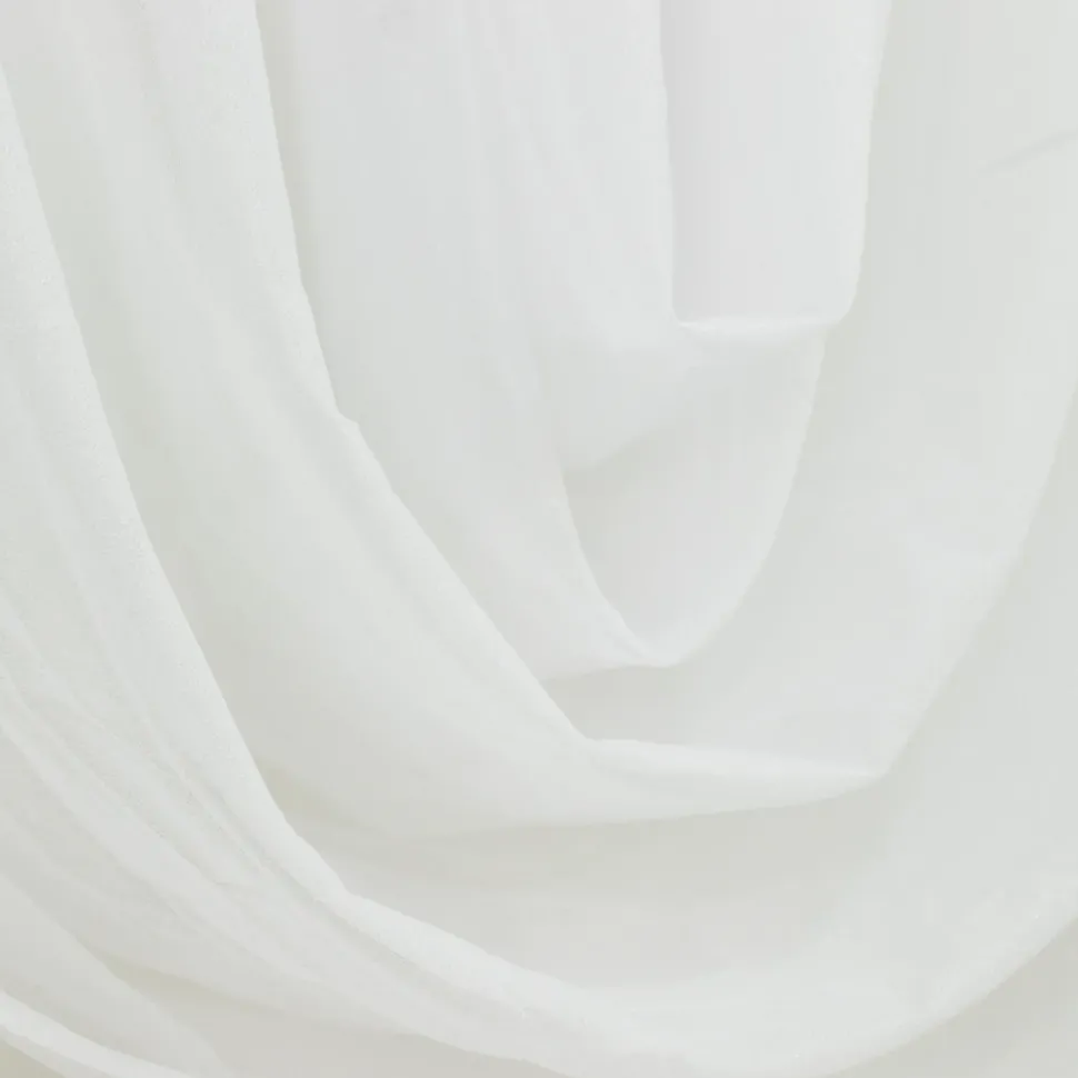 White Sheer Chiffon Valance Curtain – Curved Backdrop Swag Topper with Rod Pocket (4ft Wide x 4ft, 5ft, 6ft Height Options)