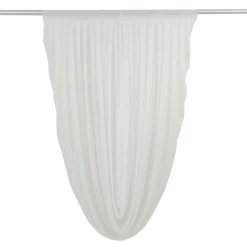 White Sheer Chiffon Valance Curtain – Curved Backdrop Swag Topper with Rod Pocket (4ft Wide x 4ft, 5ft, 6ft Height Options)