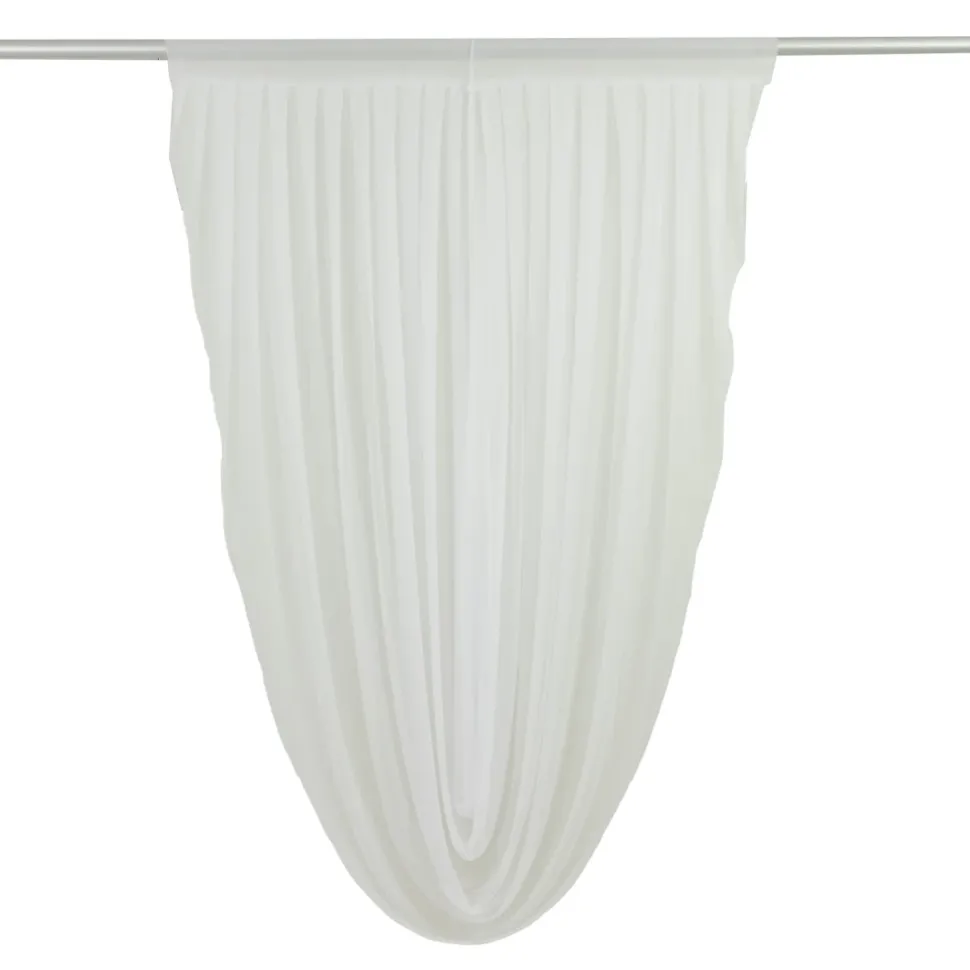 White Sheer Chiffon Valance Curtain – Curved Backdrop Swag Topper with Rod Pocket (4ft Wide x 4ft, 5ft, 6ft Height Options)
