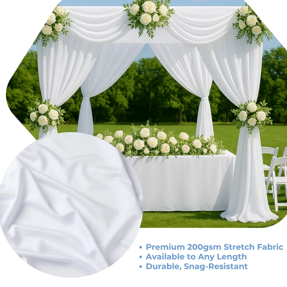 White Spandex "Spandino" Drape by Eastern Mills - 200GSM - 5ft Wide