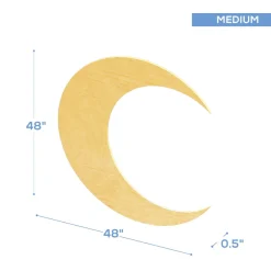 Wood Crescent Moon - Size Options