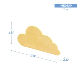 Wood Crescent Moon, Stars & Clouds Kit - Size Options