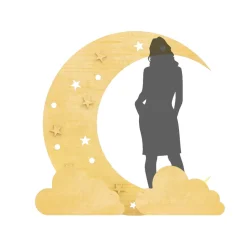 Wood Crescent Moon, Stars & Clouds Kit - Size Options