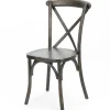 Wooden Crossback Chair - Antiqued Black Grain