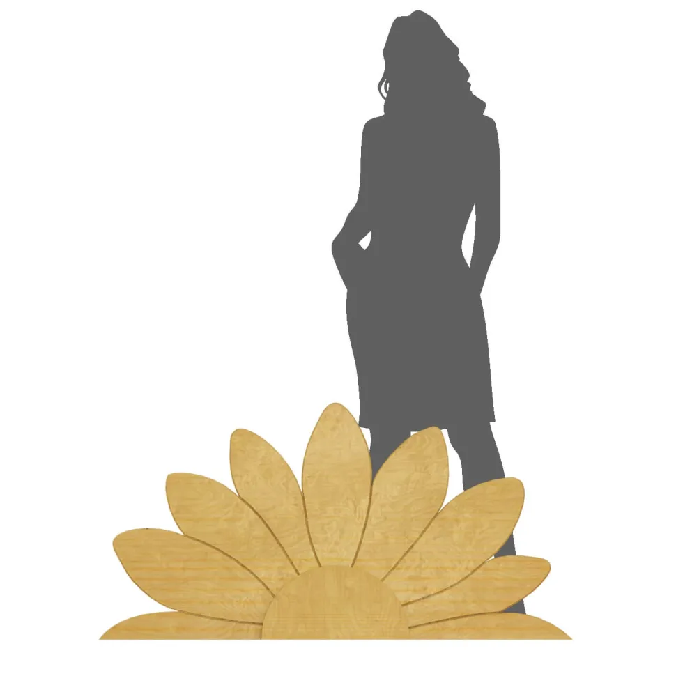 Wood Half Daisy Panel - 24" x 48"