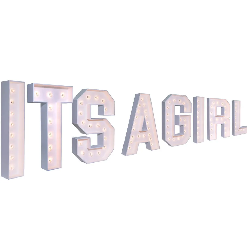 Wood Marquee - BOLD Font - "ITS A GIRL" - 4ft Tall