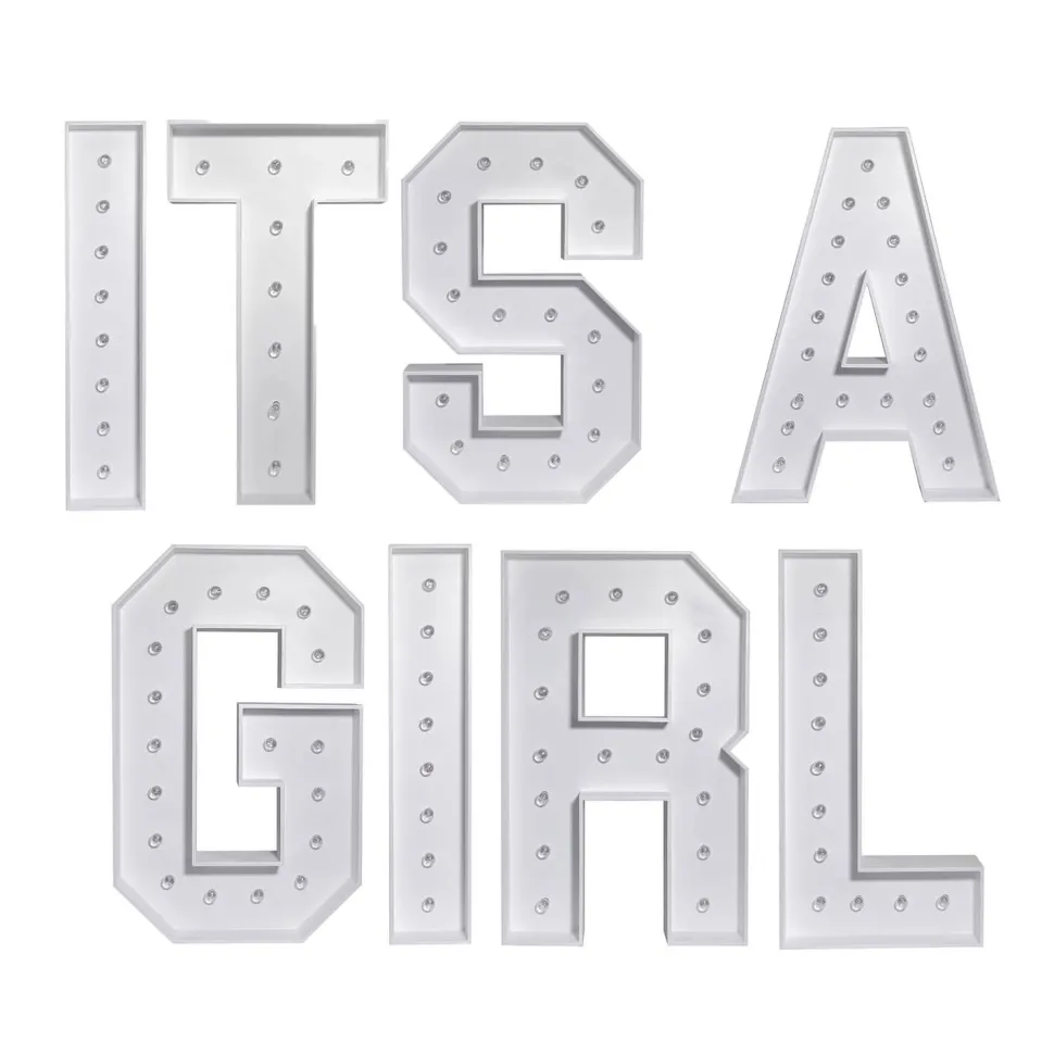 Wood Marquee - BOLD Font - "ITS A GIRL" - 4ft Tall