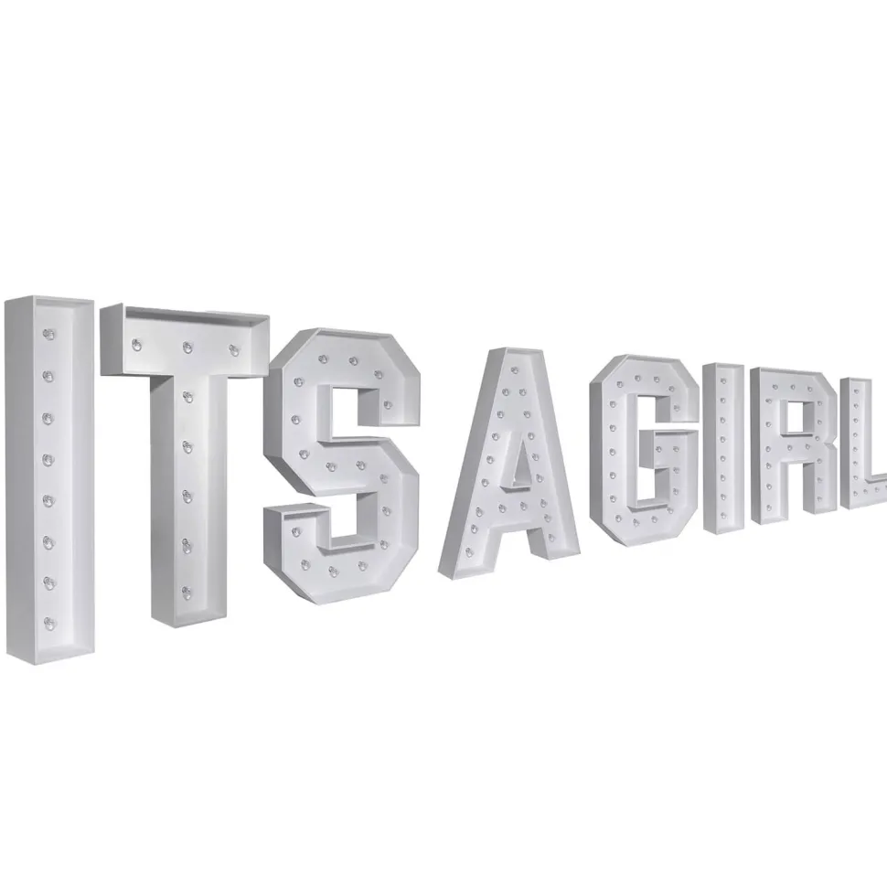 Wood Marquee - BOLD Font - "ITS A GIRL" - 4ft Tall