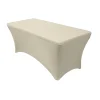 8' x 30" Banquet 210 GSM Better Quality/Best Value Quality Spandex Table Cover - Ivory