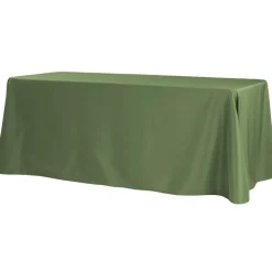 90" x 156" Rectangular 125-130 GSM Polyester Tablecloth - Willow Green