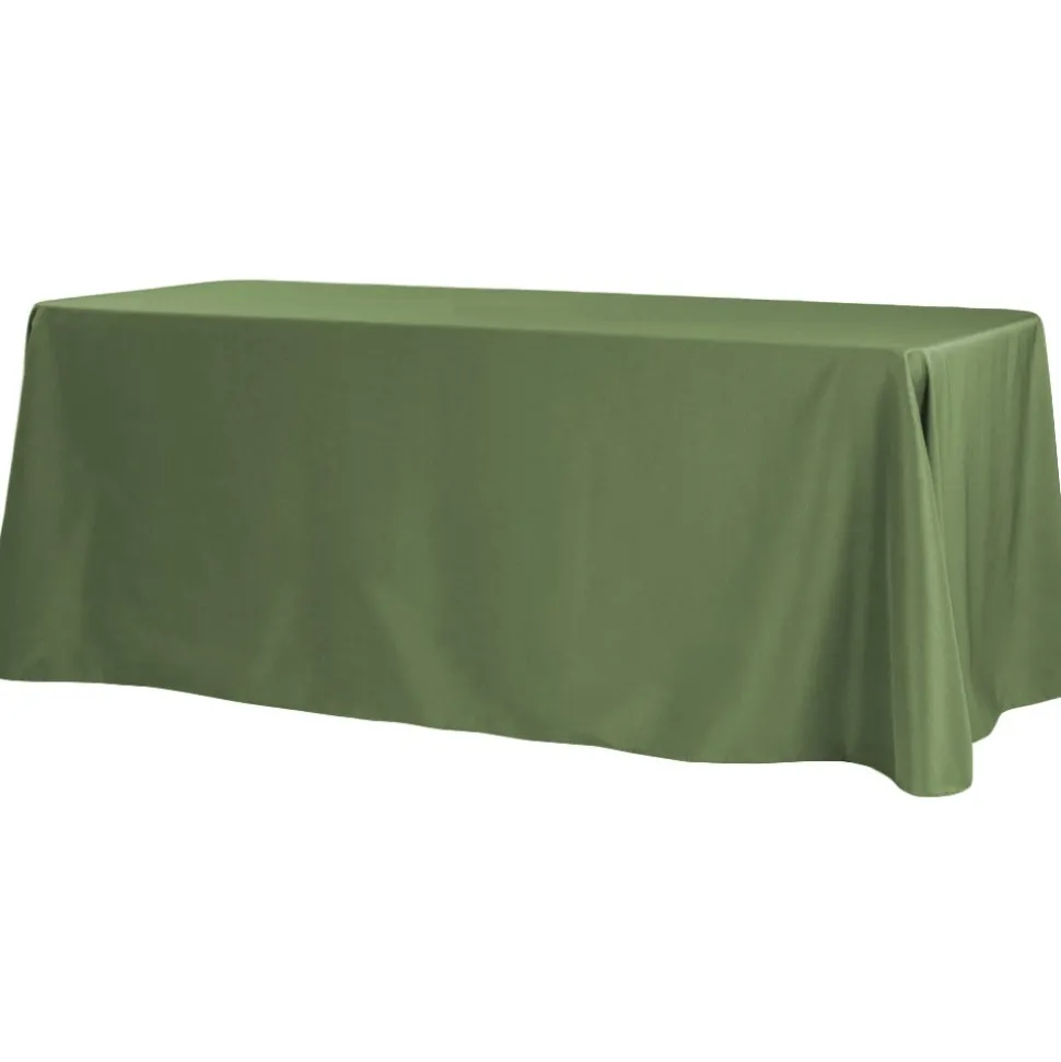 90" x 156" Rectangular 125-130 GSM Polyester Tablecloth - Willow Green