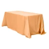 90" x 156" Rectangular 125-130 GSM Polyester Tablecloth - Peach