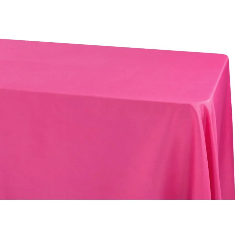 90" x 156" Rectangular 125-130 GSM Polyester Tablecloth - Fuchsia