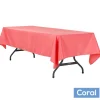60" x 120" Rectangular 200 GSM Polyester Tablecloth - Coral