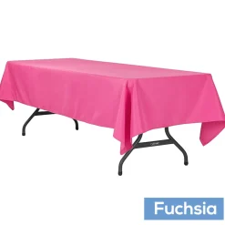 60" x 120" Rectangular 200 GSM Polyester Tablecloth - Fuchsia