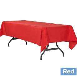 60" x 120" Rectangular 200 GSM Polyester Tablecloth - Red