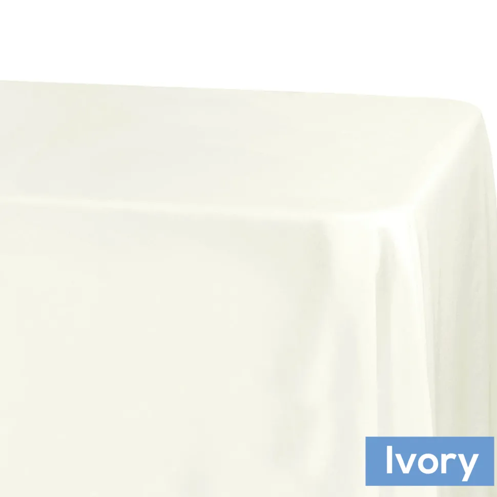 90" x 156" Rectangular 125-130 GSM Polyester Tablecloth - Ivory