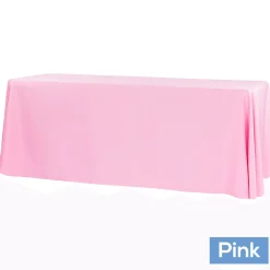 90" x 156" Rectangular 125-130 GSM Polyester Tablecloth - Pink