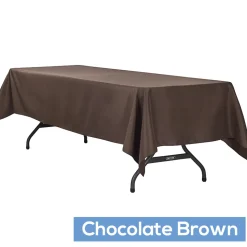 60" x 120" Rectangular 200 GSM Polyester Tablecloth - Chocolate Brown
