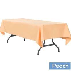 60" x 120" Rectangular 200 GSM Polyester Tablecloth - Peach