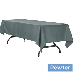 60" x 120" Rectangular 200 GSM Polyester Tablecloth - Pewter