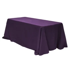 90" x 156" Rectangular 125-130 GSM Polyester Tablecloth - Eggplant/Plum