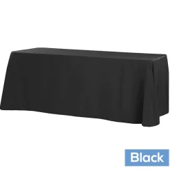 90" x 132" Rectangular Oblong 200 GSM Polyester Tablecloth - Black