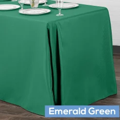 90" x 132" Rectangular Oblong 200 GSM Polyester Tablecloth - Emerald Green