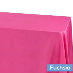 90" x 132" Rectangular Oblong 200 GSM Polyester Tablecloth - Fuchsia