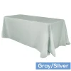 90" x 132" Rectangular Oblong 200 GSM Polyester Tablecloth - Gray/Silver